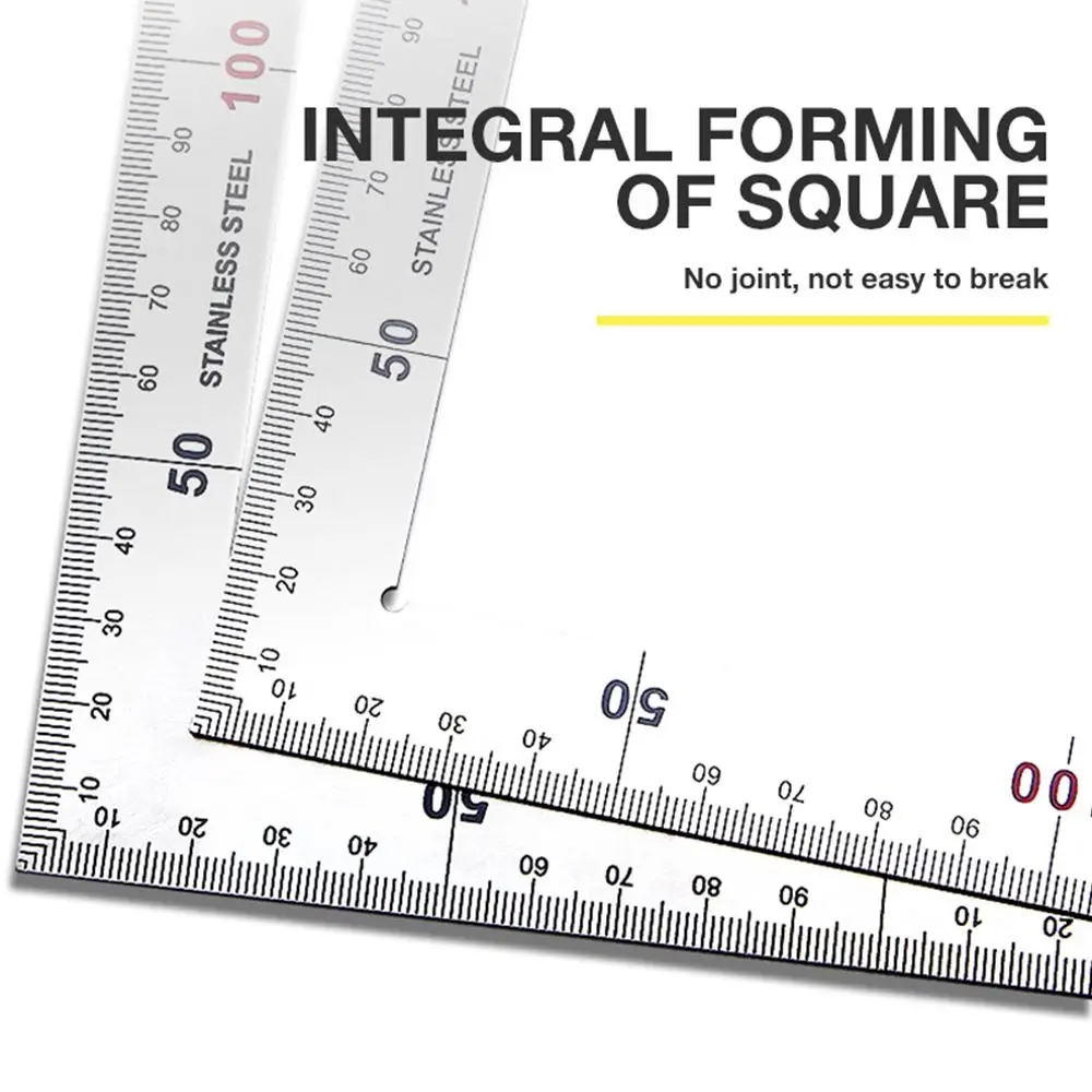 30/50 cm Edelstahl Dreieck Lineal Winkel Quadrat Lineal 90 Grad Rechtwinklig Lineal Holzbearbeitung Gauge Mess Werkzeug – Detail 12