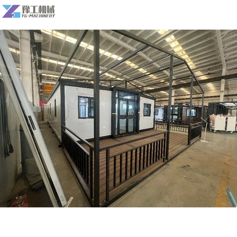 ตัวเลือกสินค้า บ้านคอนเทนเนอร์สำเร็จรูปสำหรับสวน ใช้งานได้หลากหลาย บ้านพักตากอากาศแบบคอนเทนเนอร์ บ้านพักแบบโมดูลาร์พับได้ พร้อมระเบียงและบันได