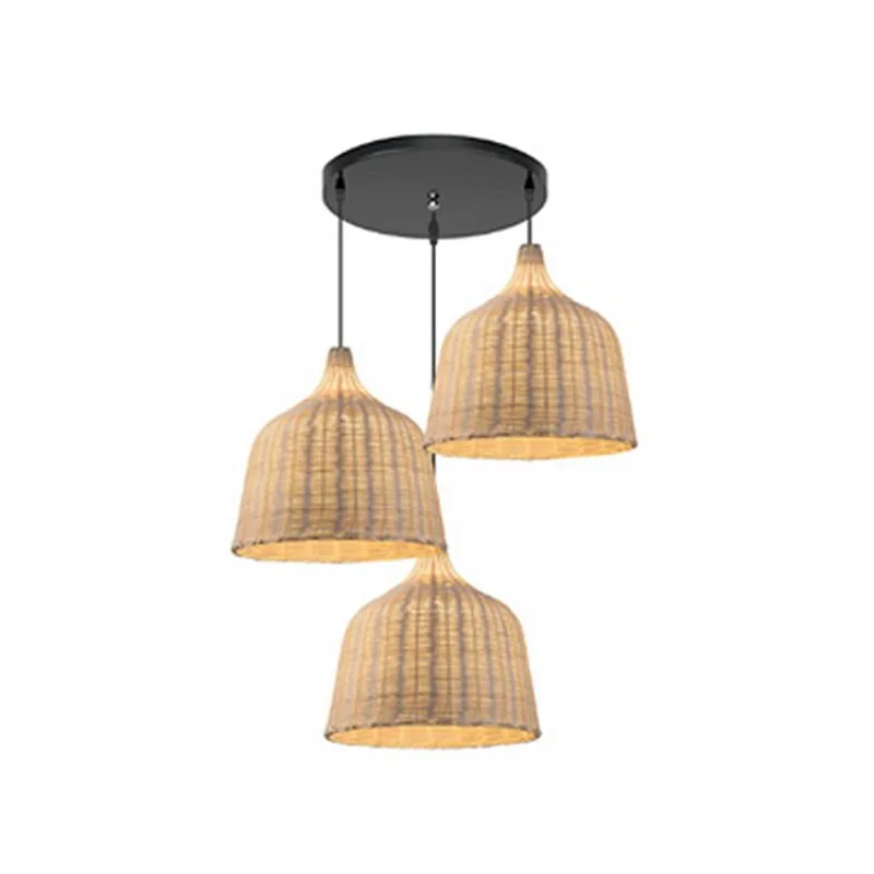 3 Heads E27 Hanging Decor Chandeliers Bamboo Pendant Lights Asia Restaurant Hotel Pendant Lamp Living Room Hanging Bamboo Light 6