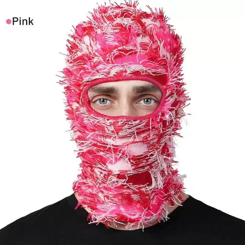 ヒップホップフルフェイスバラクラバディストレストニットスキー