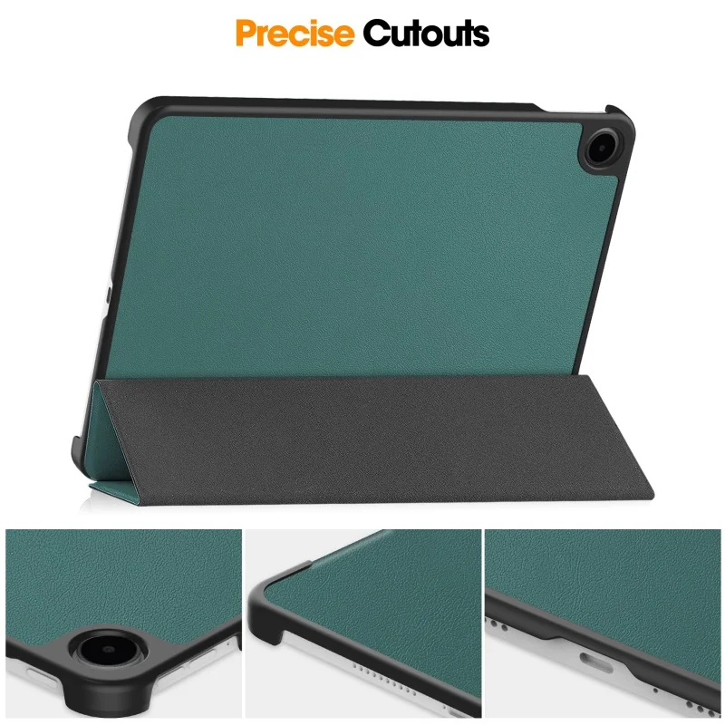 12.1 Inch Tri-Folding PU Leather Stand Cover - Premium Hard Plastic Case