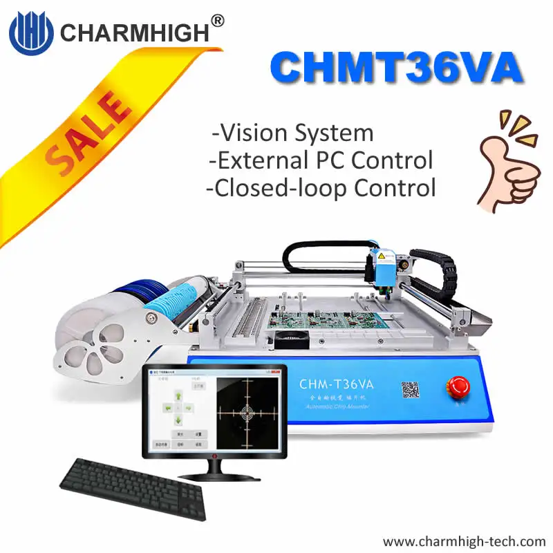 Low Cost High Accuracy CHM-T36VA Desktop SMT Pick and Place Machine chmt36va, 0402-5050,SOP,QFN,QFP