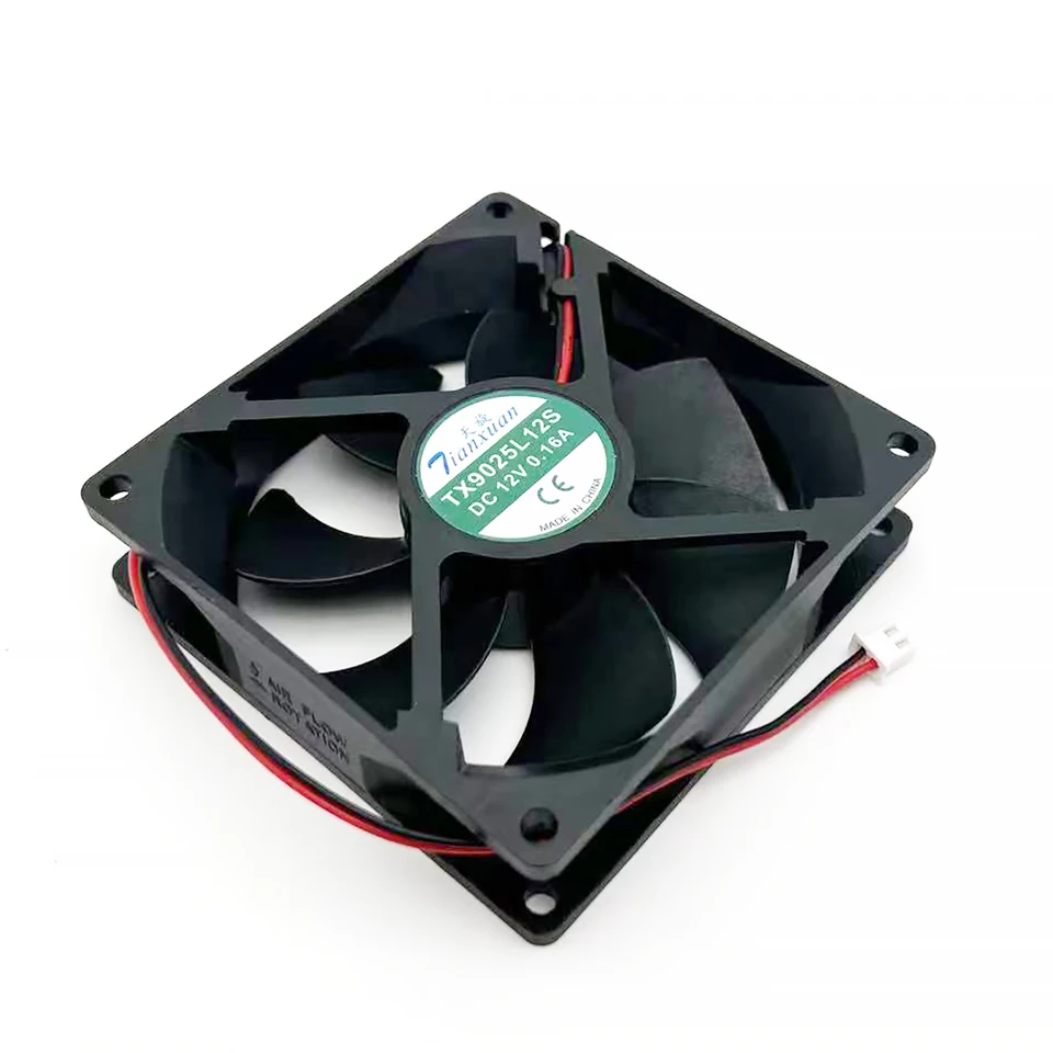 CYRMZAY Ventola Di Raffreddamento 8cm 12V 0.08A - Silenziosa Sostitutiva Per Modello TX8025L12S, Colore Nero