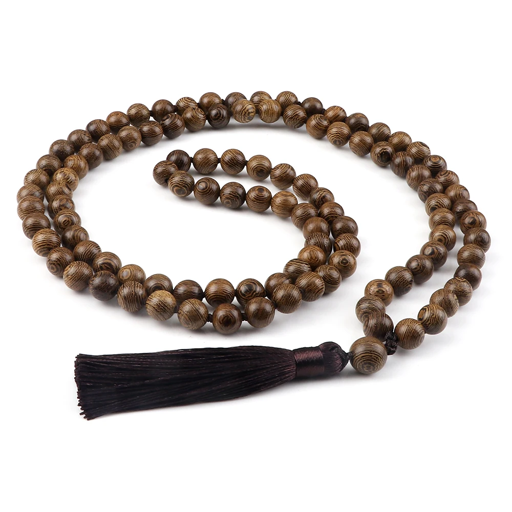 Collana Con Rosario In Legno Da 10 Mm Per Donna Uomo Classico - Foto 9