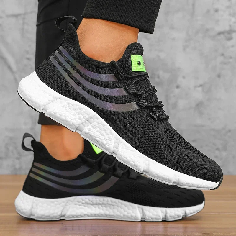 Mens Breathable Platform Sneakers - Comfortable Summer Running  Walking Shoes