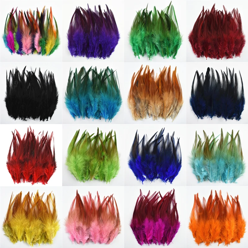 50 Stück/Los Fasanfedern für Bastelarbeiten, Schmuck, Dekoration, Traumfänger, Hahn, Huhn, schwarze Federn, Karneval, Handwerkszubehör – Detail 3