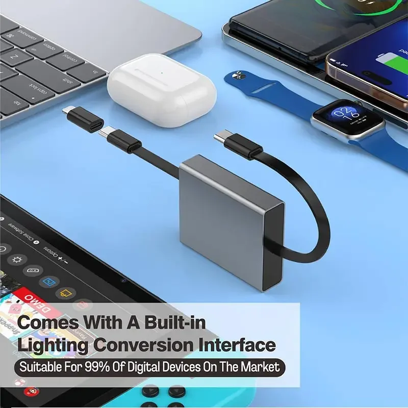 리트랙터블 USB C타입 케이블 60W PD 고속 충전 (아이폰 17, 16, 15, 14, 13 / 삼성 휴대폰, 노트북용 충전 케이블)