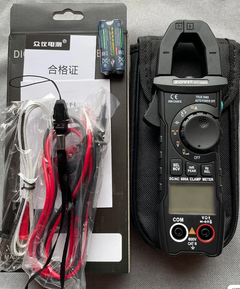 ZOYI AC/DC Clamp on Meter ZT-QS9 Automatic Range Measurable Voltage Resistance On/Off Temperature Intelligent Burning Prevention