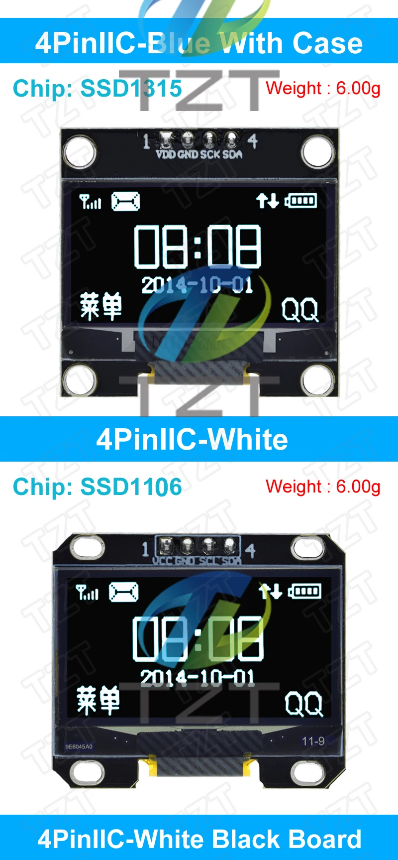 1,3-Zoll-OLED-Modul SPI/IIC I2C Kommunizieren Sie weiße/blaue Farbe 128 x 64 1,3-Zoll-OLED-LCD-LED-Anzeigemodul 1,3-Zoll-OLED-Modul – Detail 16