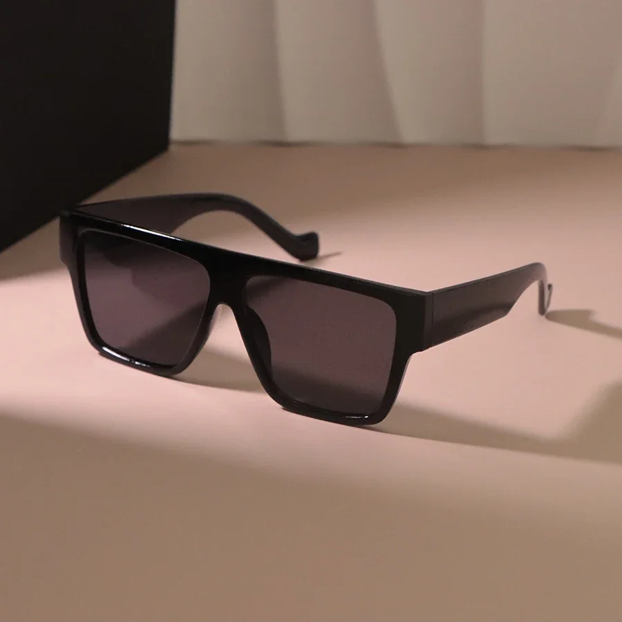 Schwarze quadratische Sonnenbrille für Damen und Herren, Retro-Vintage-Polygon-Mode, Damen- und Herren-Sonnenbrille, Oculos – Detail 4