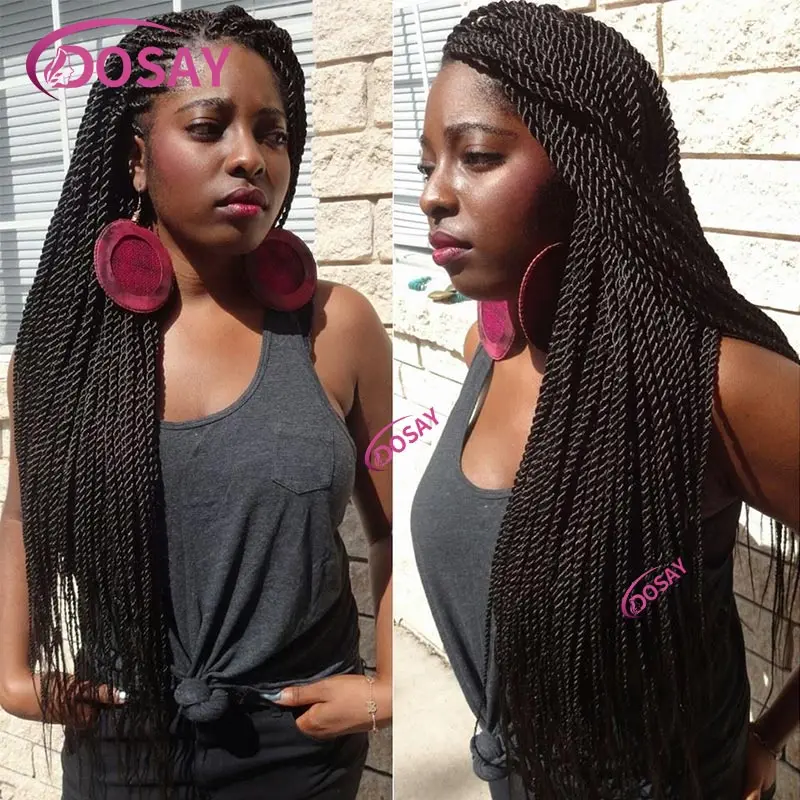 

Cornrow Double Dutch Braided Wigs Full Lace Front Wig Twist Box Braided Lace Frontal Wig For Black Women Faux Locs Braids Wigs