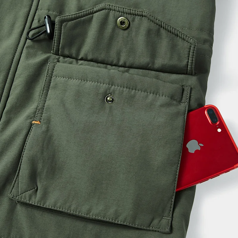 Winter Jacket men Thick Wool Liner Warm streetwear army Parka men Multi-Pocket windbreaker Fur Hooded Cargo bomber Jackets coats