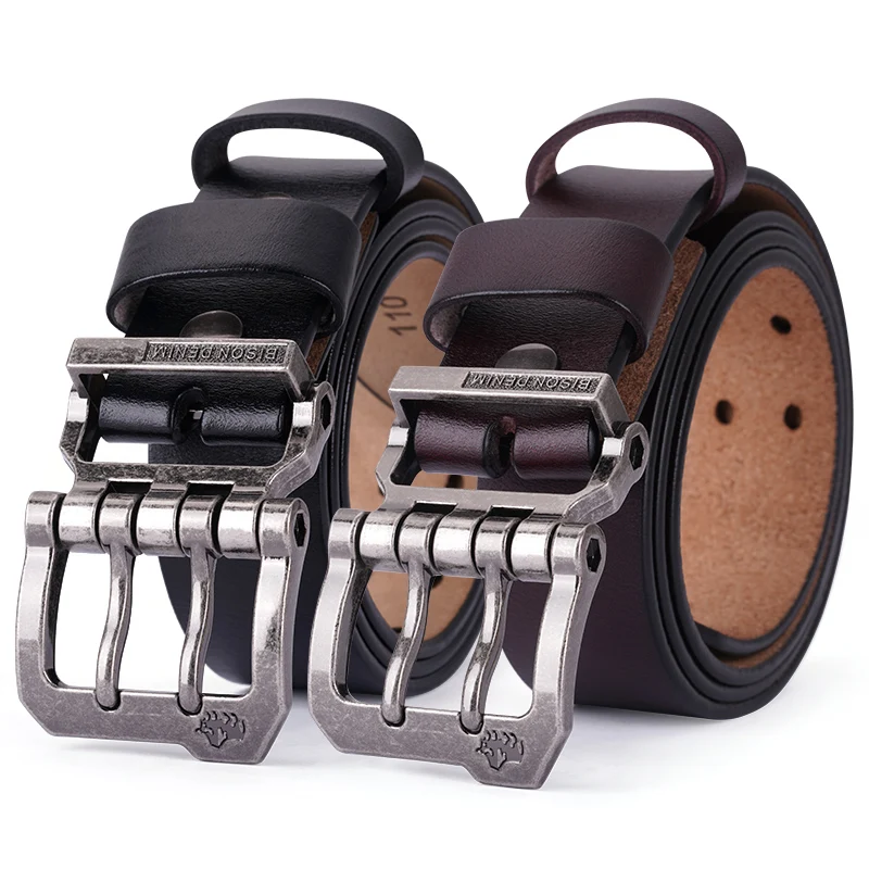 BISON DENIM Men's Belt Buckle Belt Without Buckle Vintage Genuine