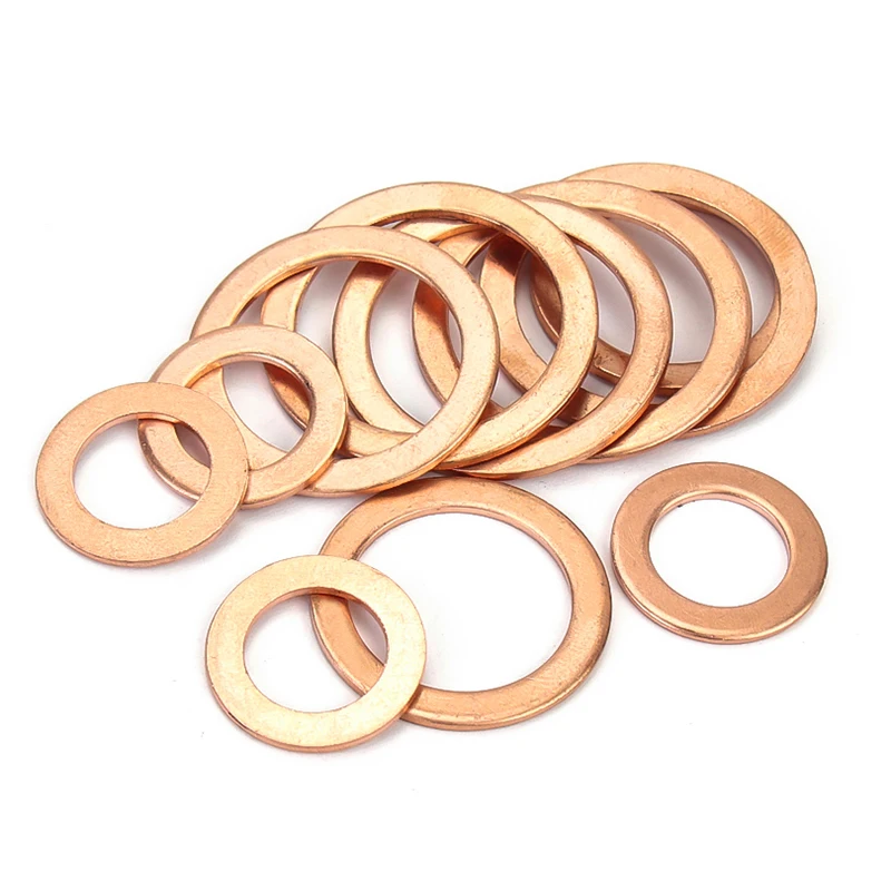 Boat Red Brass Copper Crush Sealing Washer Flat Seal Ring Gasket M3-M30 DIN7603 brass washer