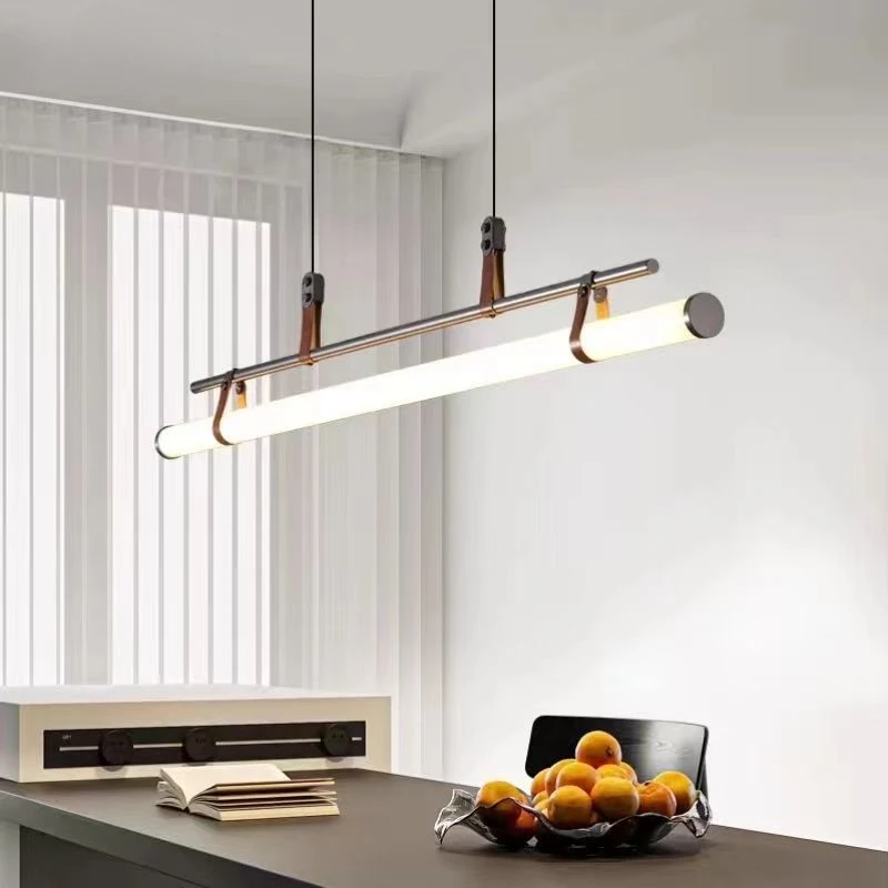 Pendant Lights Pendant Lamp Chandelier Lighting for Nordic Minimalist Restaurant Study Room Office Front Desk Coffee Shop Cashier Counter Bar Counter Straight Strip Chandelier
