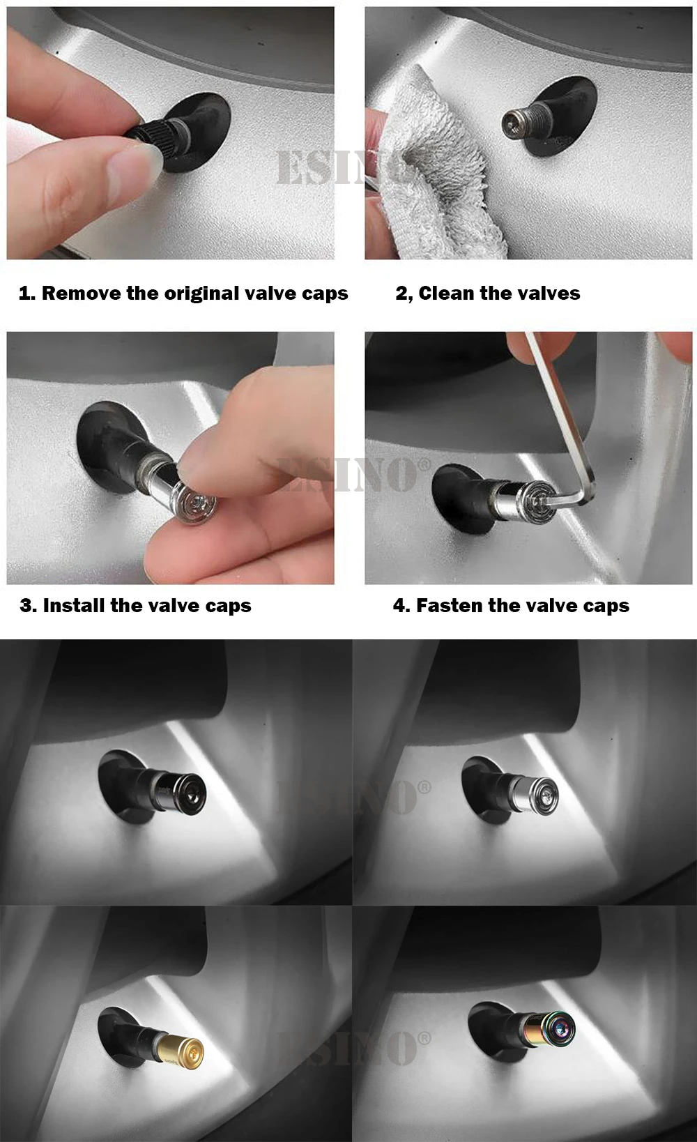 Рисунок 2 - 4 x новейшие титановые черные колпачки