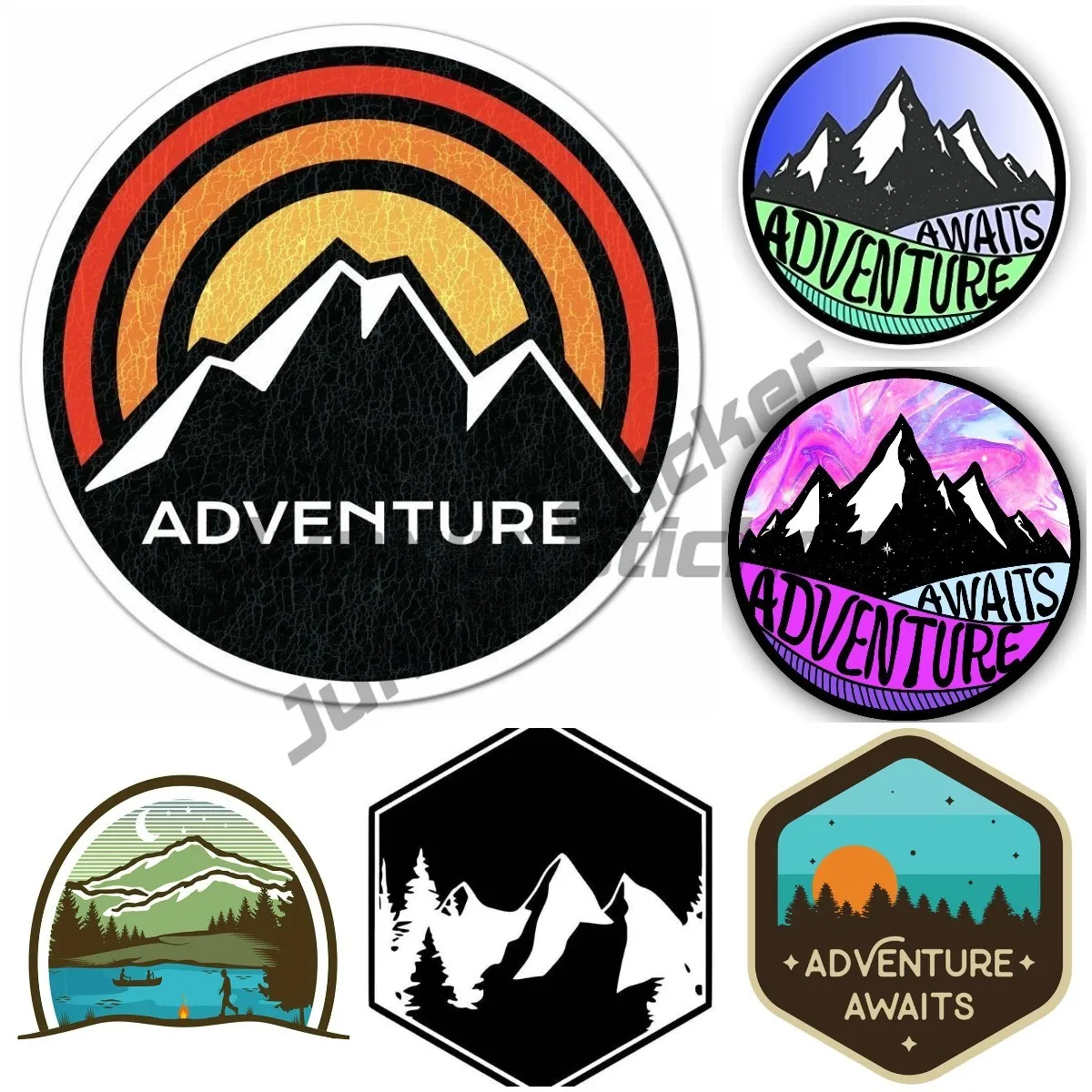 

Adventure Begins Car Stickers Car Van Camper Caravan Self Adhesive Off Road 4x4 Funny Motorcycles Campers Accessories Decals