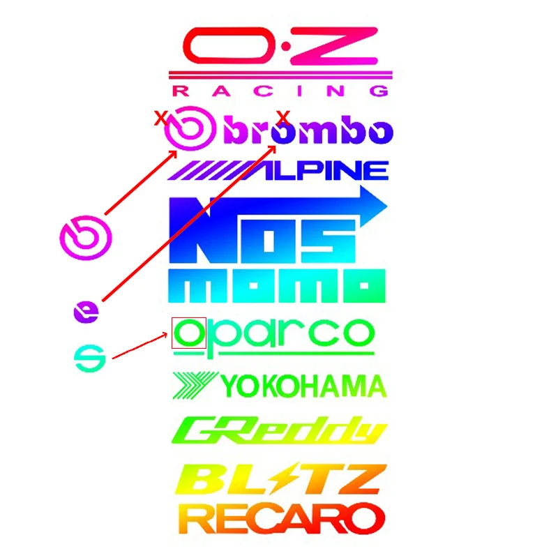 10Pcs Racing Sponsor Stickers Set Reflective Car Door Decals Kit Automobile Window Decor Vinyl Sticker
