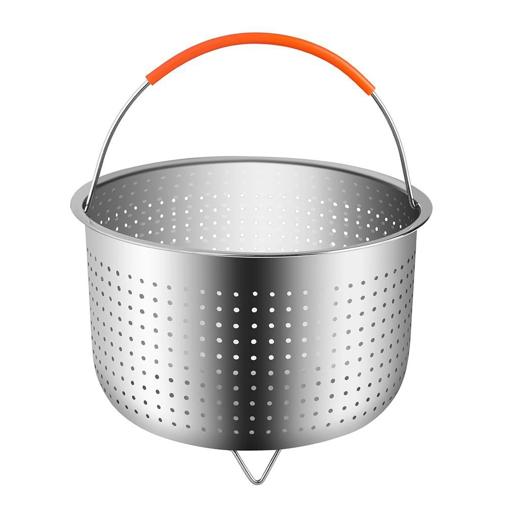 Rice Cooker Steamer Basket 304 Stainless Steel Pressure Cooker Anti-Scalding Steamer Multi-function Fruit Cleaning Basket
