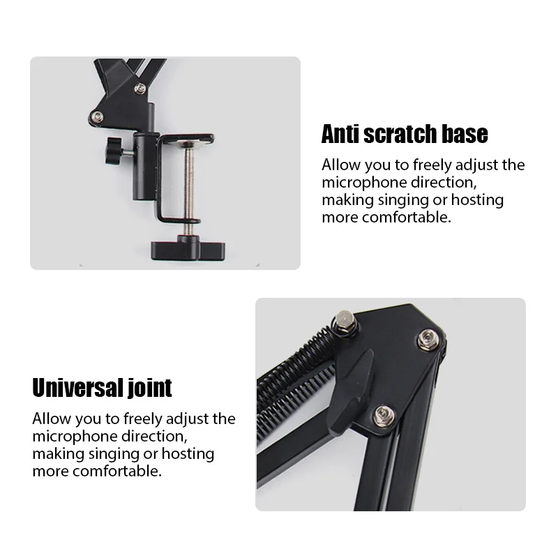 Microphone Stand Professional Flexible Desktop Hanging Adjustable Boom Scissor Arm for Podcast Streaming Youtube Mike Holder
