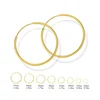 20mm-70mm Brass Gold Color Small to Big Large Circle Endless Loop Hoop Earrings For Women Girls Kids Simple Piercing Jewelry 1