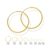 20mm-70mm Brass Gold Color Small to Big Large Circle Endless Loop Hoop Earrings For Women Girls Kids Simple Piercing Jewelry 1