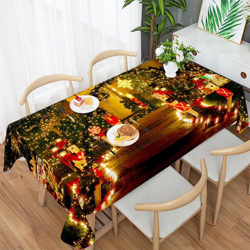 2022 New Christmas Eve New Year Printed Tablecloths Festive Atmosphere