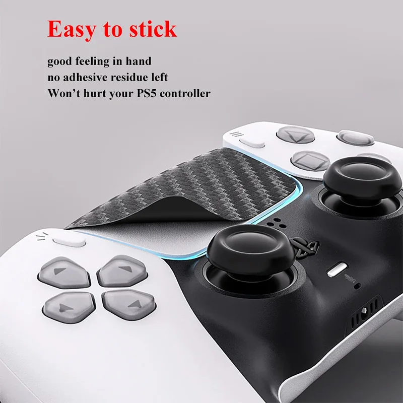 2pcs Skin Sticker for PS5 Controller Solid Color Multiple-texture Sticker for Playstation 5 Touchpad Protective Gamepad Stickers