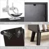 Black Bookshelf,3 Tier Modern Bookcase with Legs,Bookshelves Wood Storage Shelf, Open Book Shelves Cube Organizer 6