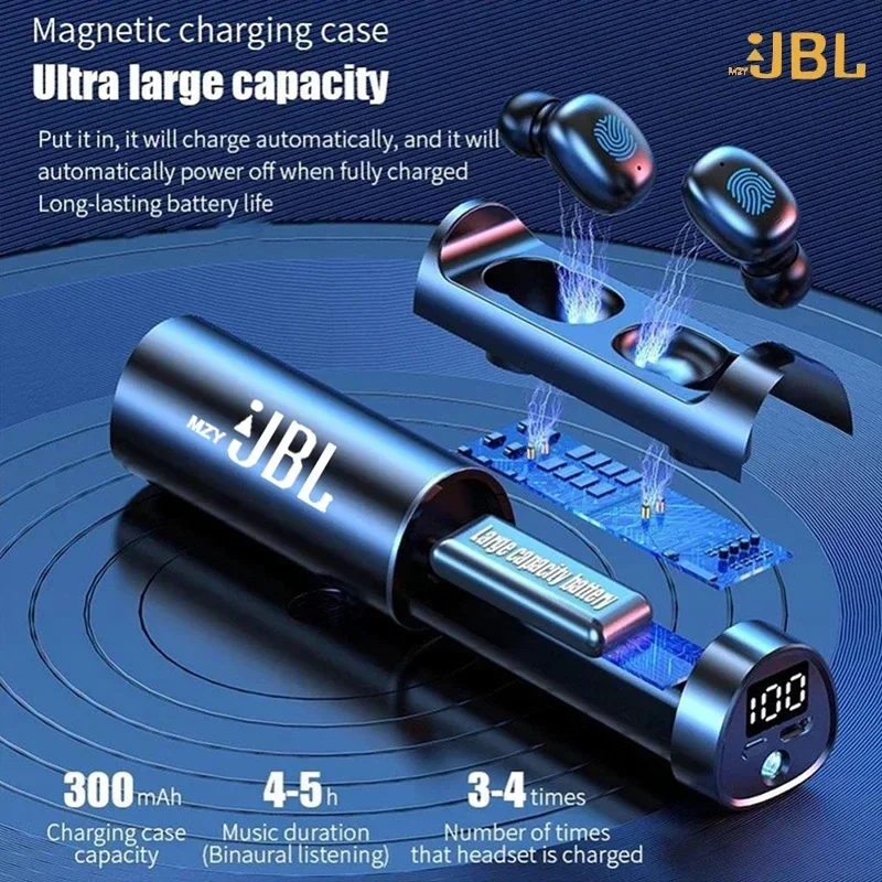 

Original mzyJBL Touch Control Wireless Bluetooth 5.2 Earphones Mini TWS LED Display Waterproof Sport Earphones Ear Buds