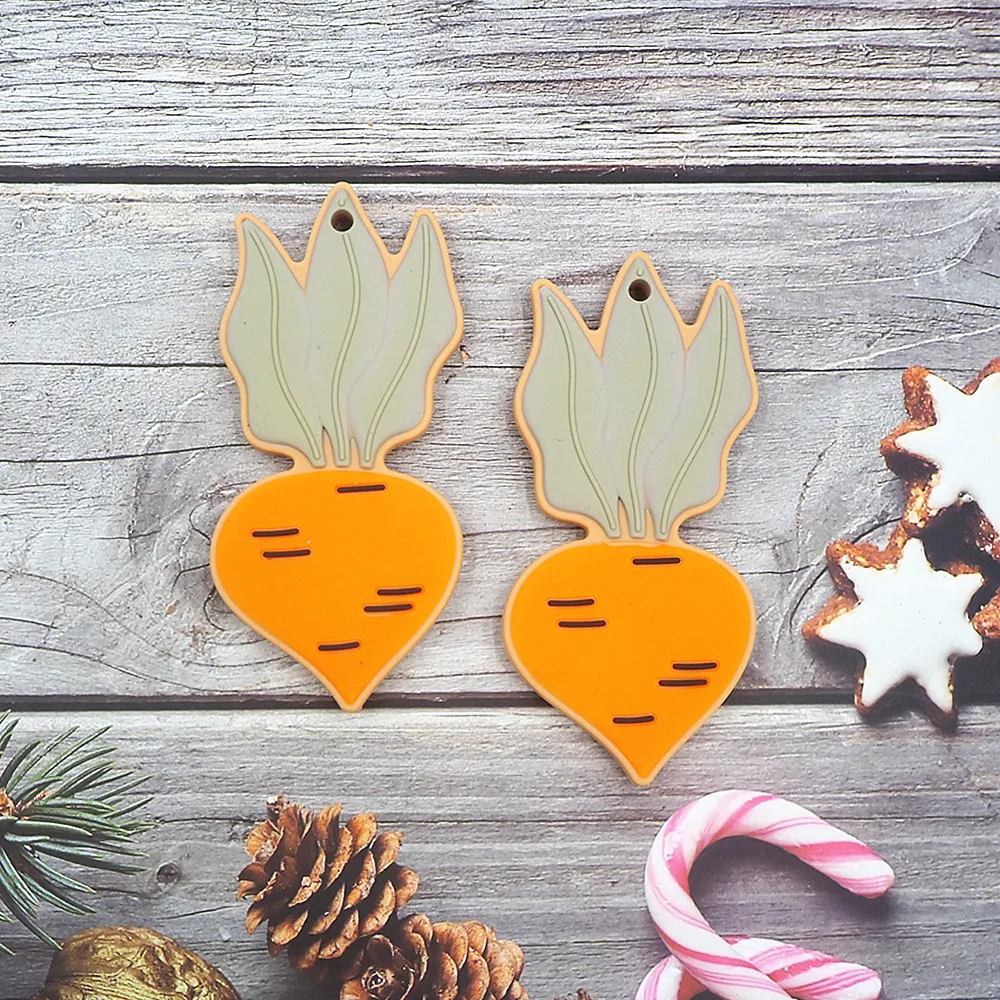 

Chenkai 5pcs Radish Silicone Teethers BPA Free DIY Baby Chewing Pendant Nursing Sensory Teething Pacifier Dummy Jewelry Toys