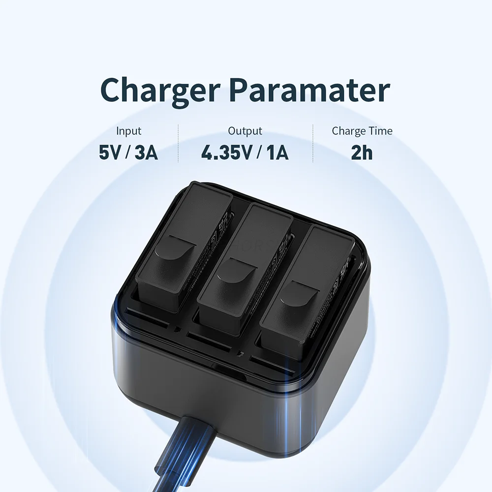 Description Picture 5 of item3-ways Charging Hub For DJI Action 4 Battery Charger Fast Charging Stand Holder Case For DJI Action 3 Sports Camera Accessories