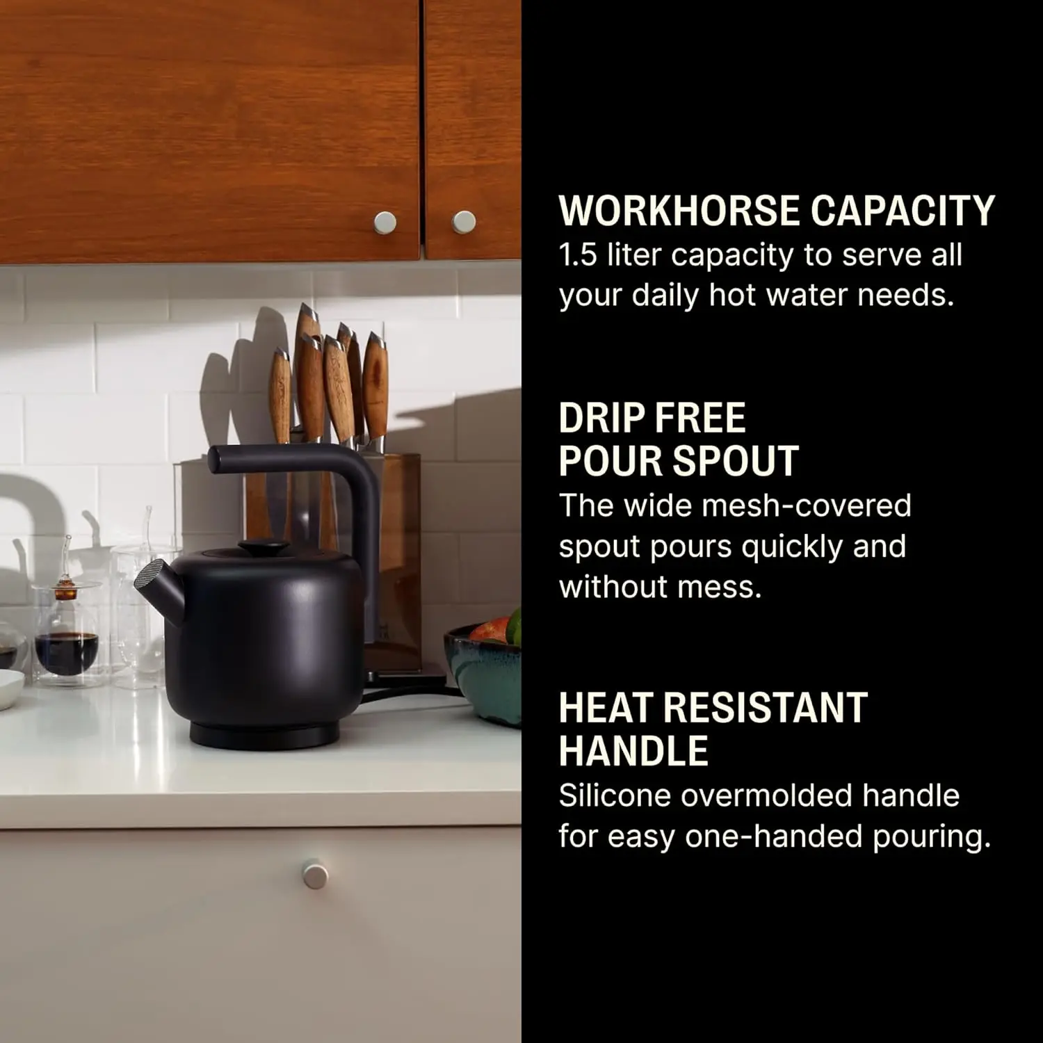 Electric Clyde Kettle - 1.5 Liter Capacity - Modern Twist On Stovetop Design, All-Purpose, Stainless Steel - Warm Water for Rame 2