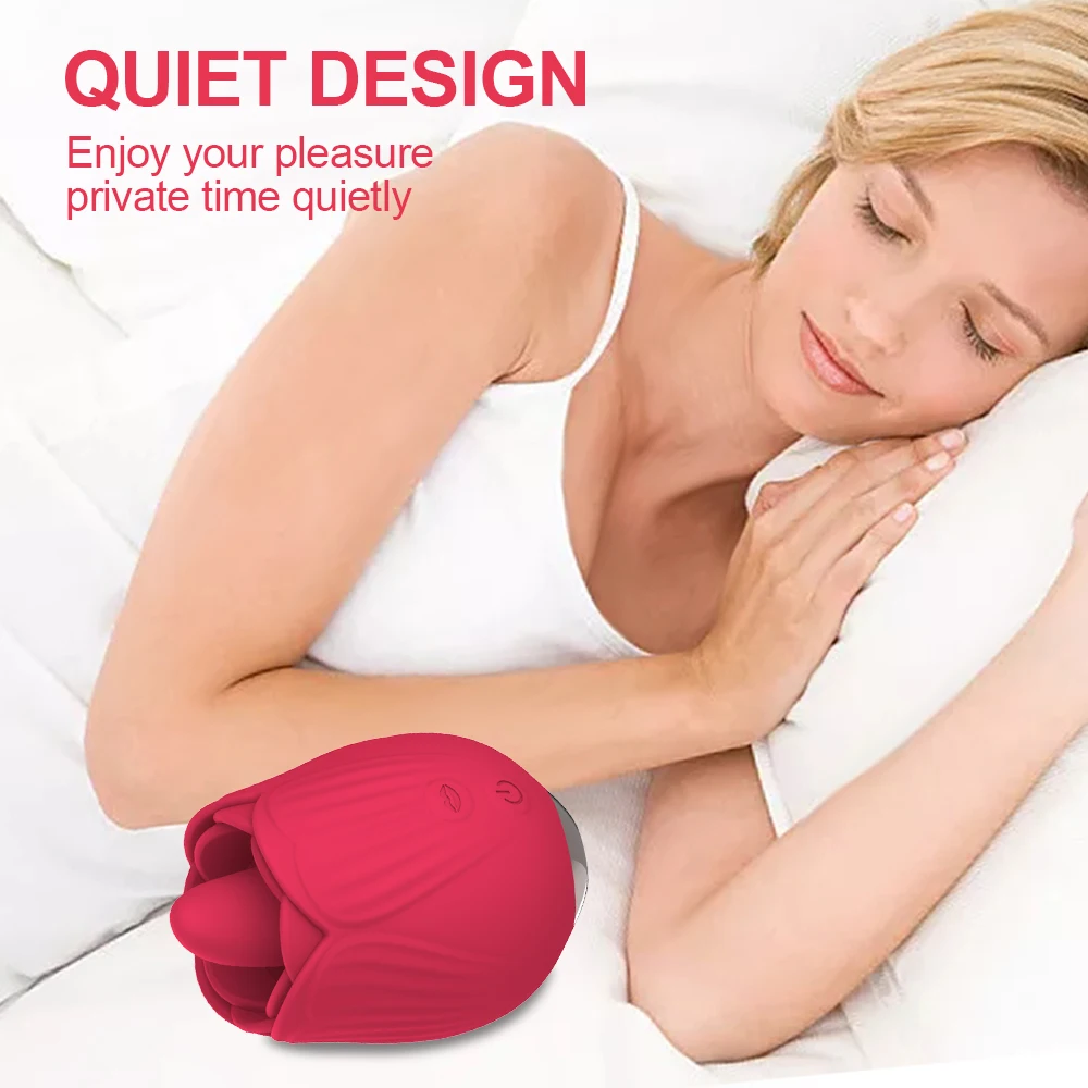 Rose Clit Vibrators for Women with Tongue Licking Vibrator Female Clitoris Stimulator Massager Sexy Toys Good_voghion.com