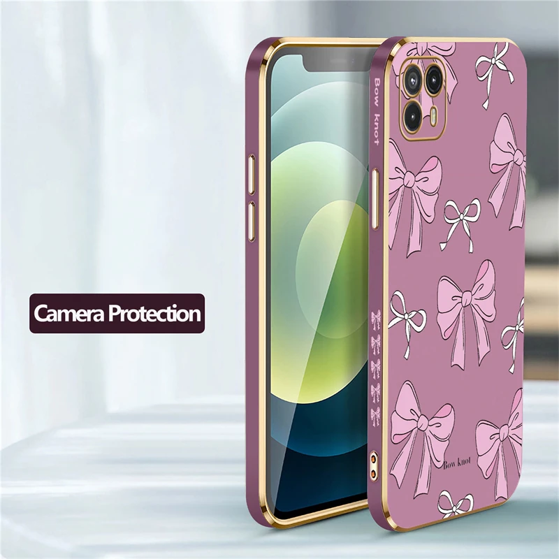 Pink Bow Shockproof Silicone Phone Case Cover