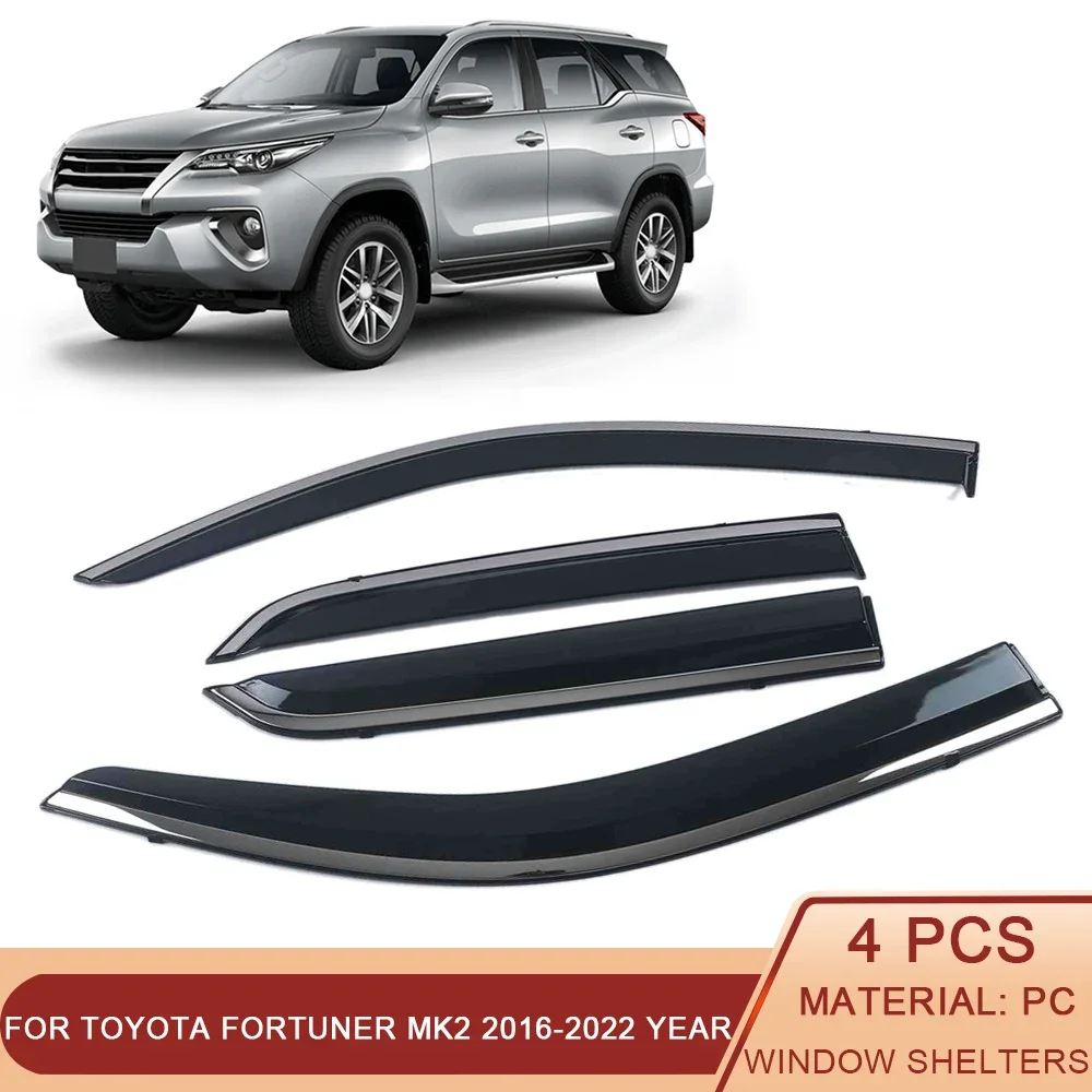

Для Toyota Fortuner MK2 2016-2023, автомобильное окно, солнце, дождь, шторы, защитная наклейка, внешние аксессуары