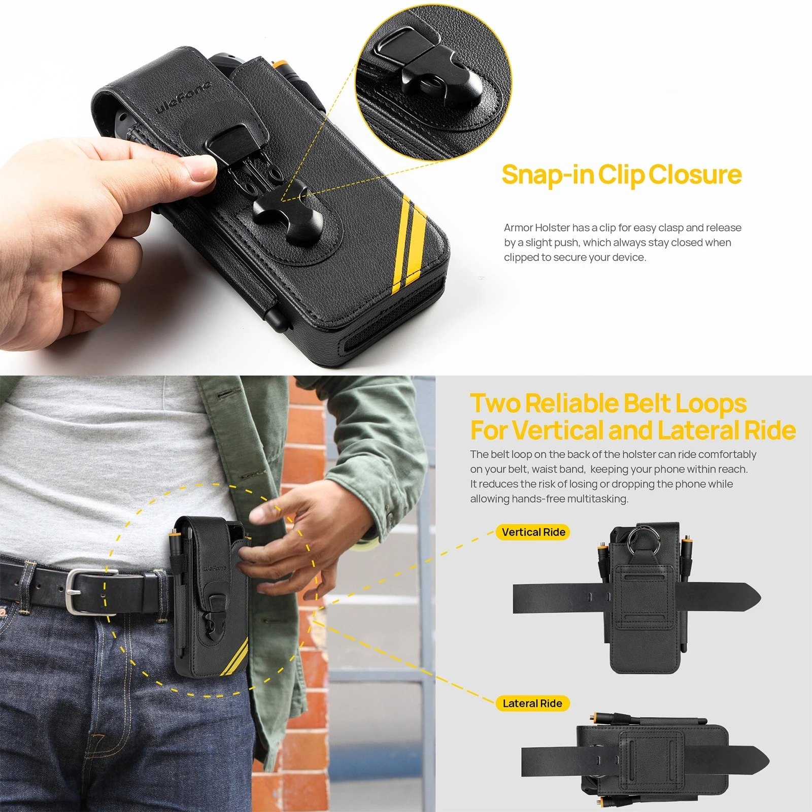 For Ulefone Armor 26 Ultra Phone Pouch Waist Bag Ulefone Armor Holster Multi-Purpose Mobile Phone Case with Card Holder