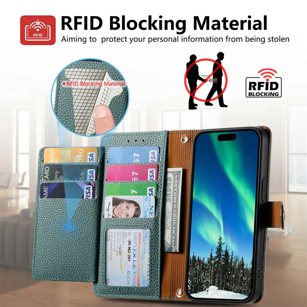 For Redmi Note 11 Pro Plus 5G Luxury Case RFID Zipper Leather Book Funda Xiaomi Redmi Note 11s 11t 11e 11se 11r S E Wallet Cover