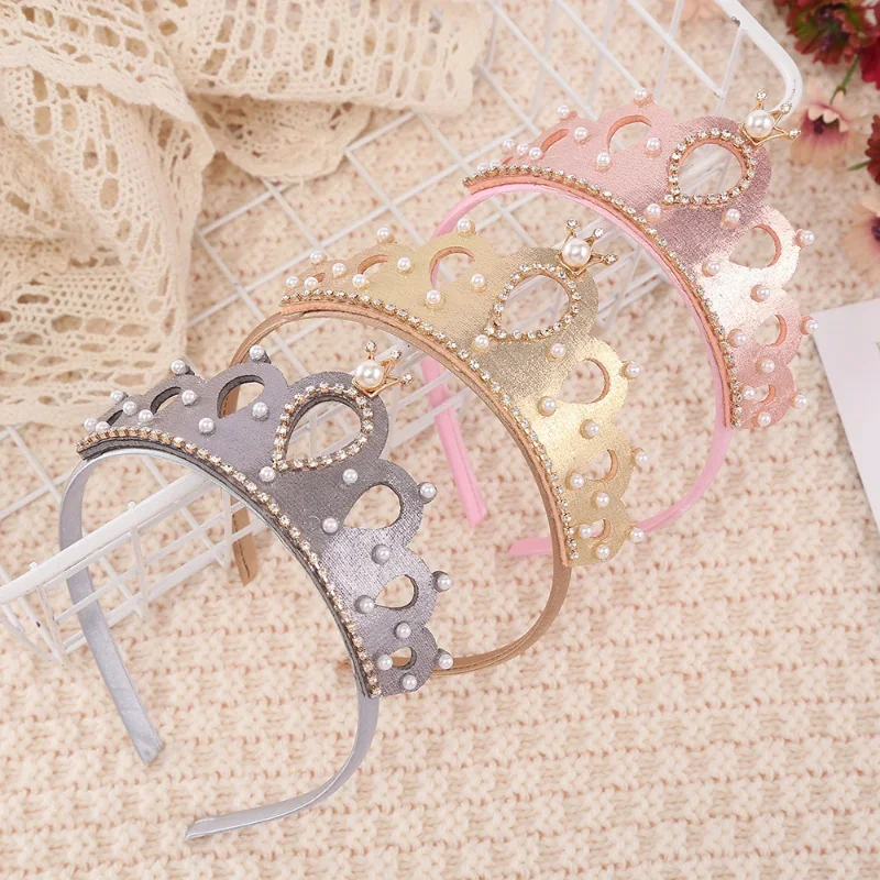 Korean Cute Baby Girl Crown Hair Band Charm Princess Headband Jewelry Exquisite Party Crown Hair Accessories Children's Gift trendy football link chain soccer charm necklace pendant gold color sport ball jewelry men boy children gift pendant necklace