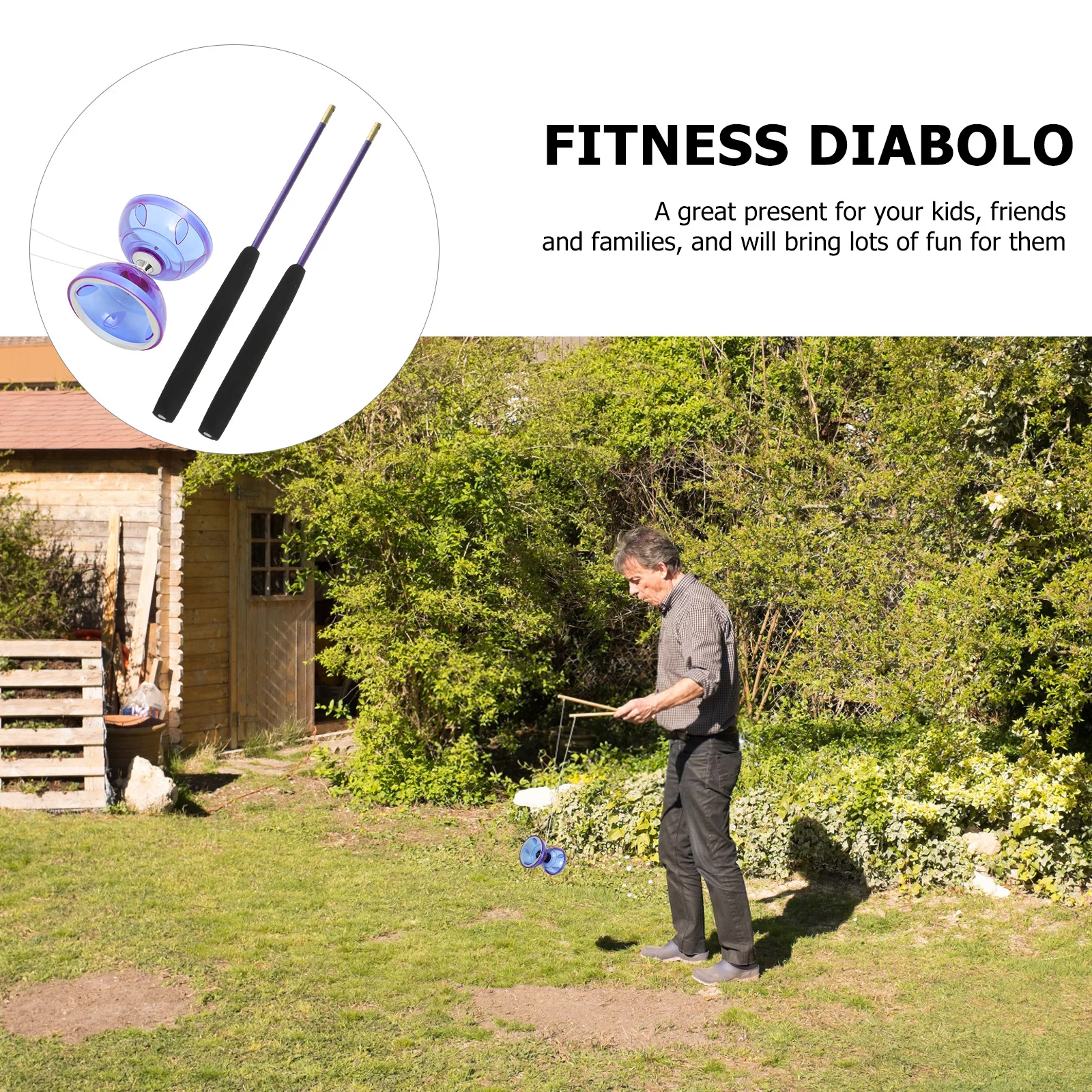 Yoyo Ball Diabolo Toy Chinese Yo-Yo Double-headed with Sticks Silicone Outdoor Toys Kids Chinese Rubber yoyo string yoyo ball diabolo toy yoyo string