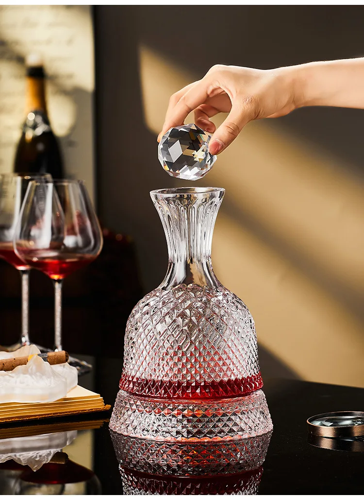 

1500ml Creativity Crystal Glass Cup Rotation Tumbler Wine Aerator Decanter Glass Cup For Wine Glasses Mug Cup Creative Gifts