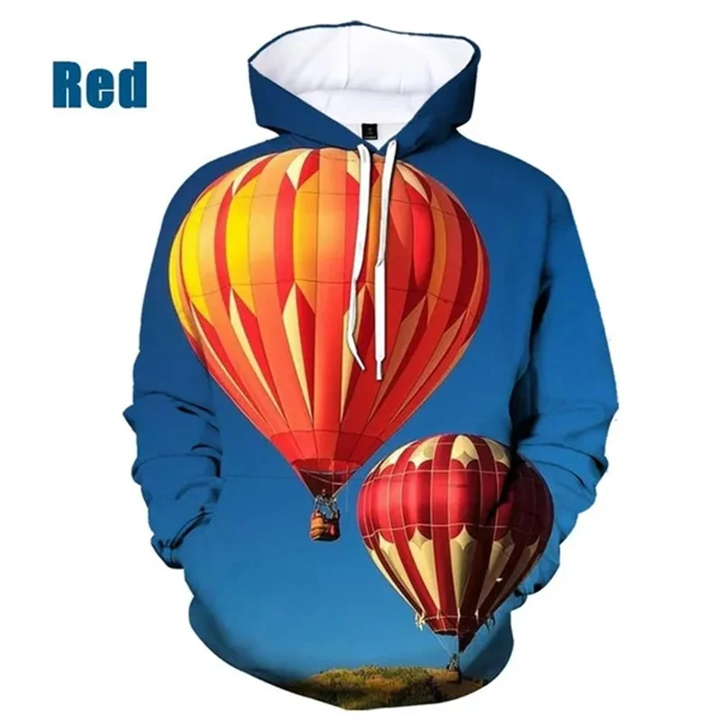 

New 3D Hot Air Balloon Printed Pop Hoodies For Men Children Funny Cute Hooded Swearshirts Women Fashion Y2k Harajuku Pullovers