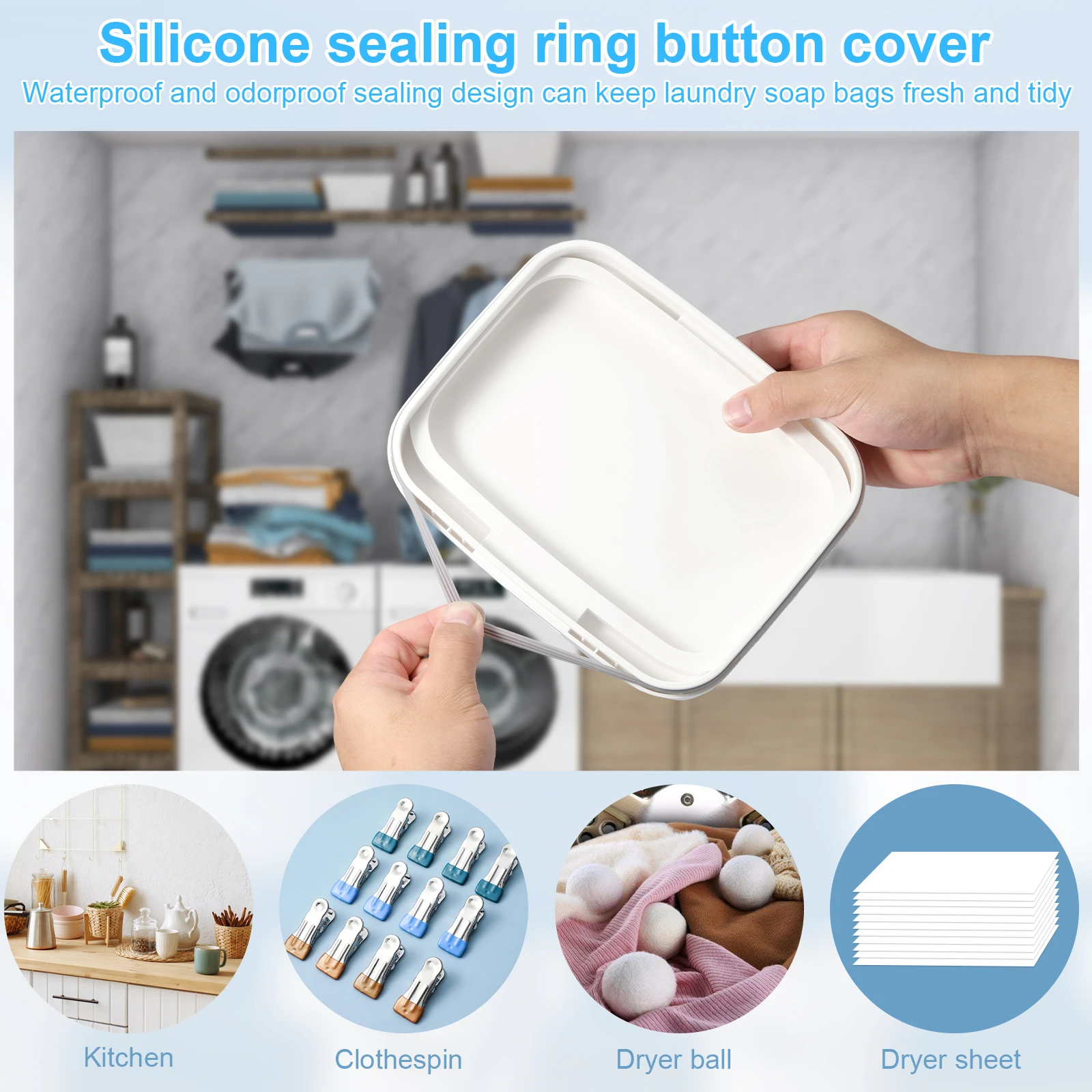 Large Capacity ABS Laundry Pods Storage Container