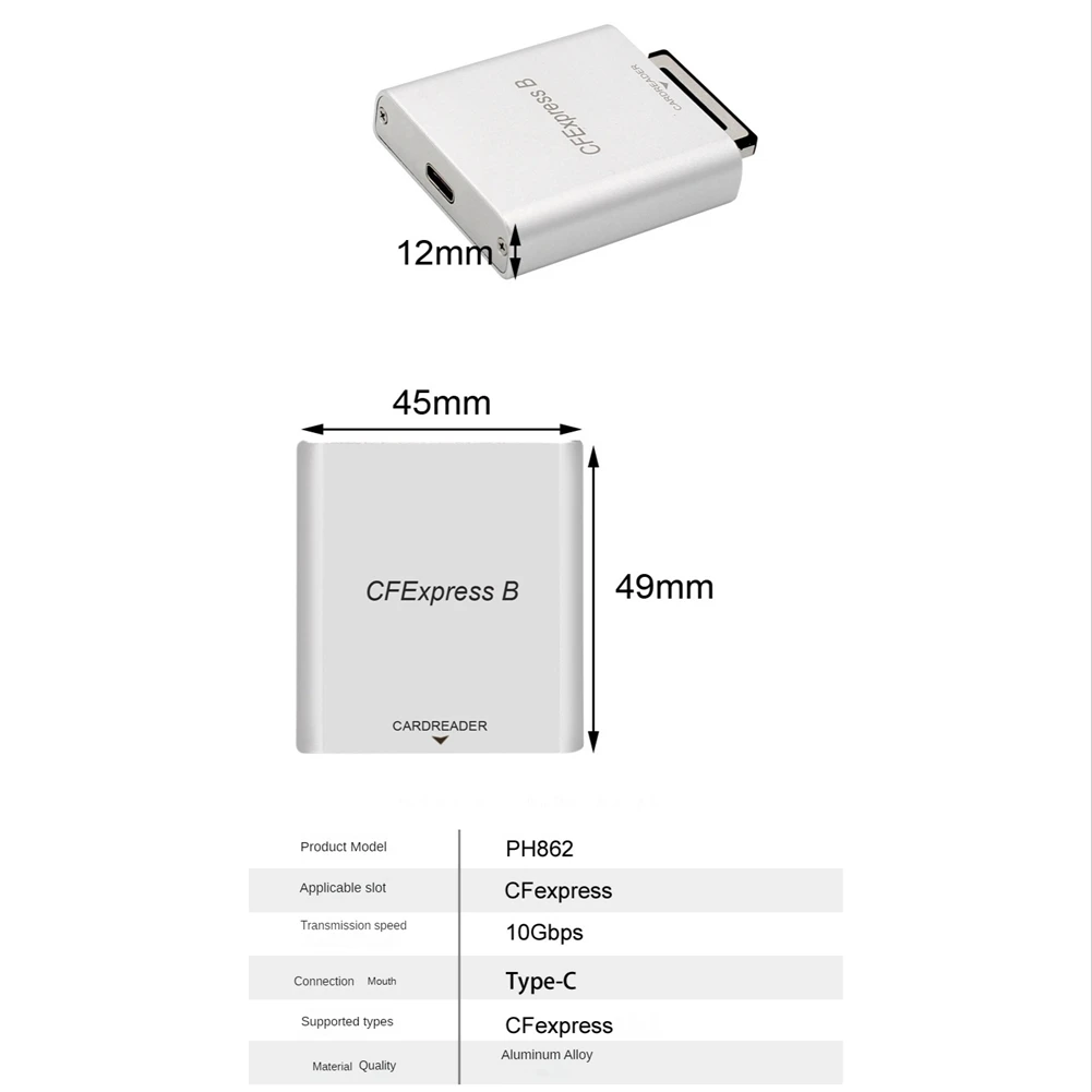 CFexpress CFE 카드 리더 및 A 타입에서 C 타입 케이블 키트, Z6, Z7, 1DX3 카메라 카드용, USB3.1 GEN 2, 10Gbps 카드 리더, PH862