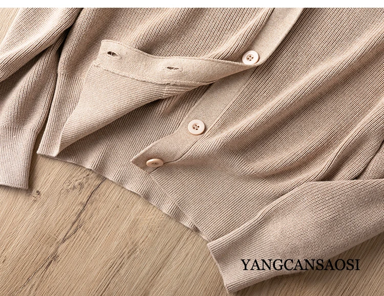 2022 새로운 뽕나무 실크 캐시미어 혼합 코트 긴 소매 다목적 스웨터 여성 니트 가디건, 초가을