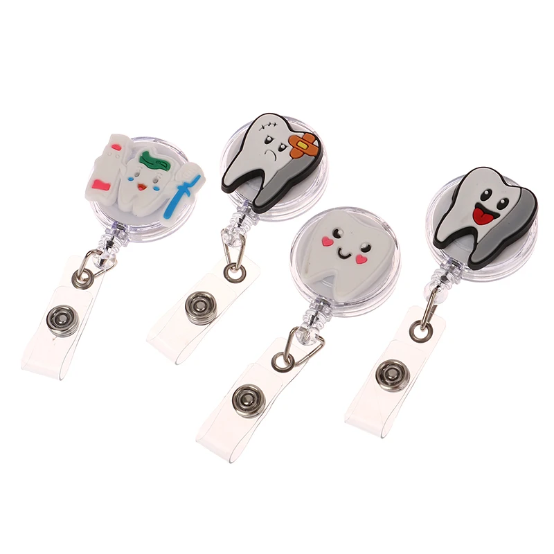 1PCS Retractable Felt Dentist Nurse Doctor ID Card Badge Holder Reel  Keychains Lanyard Alligator Clip - AliExpress