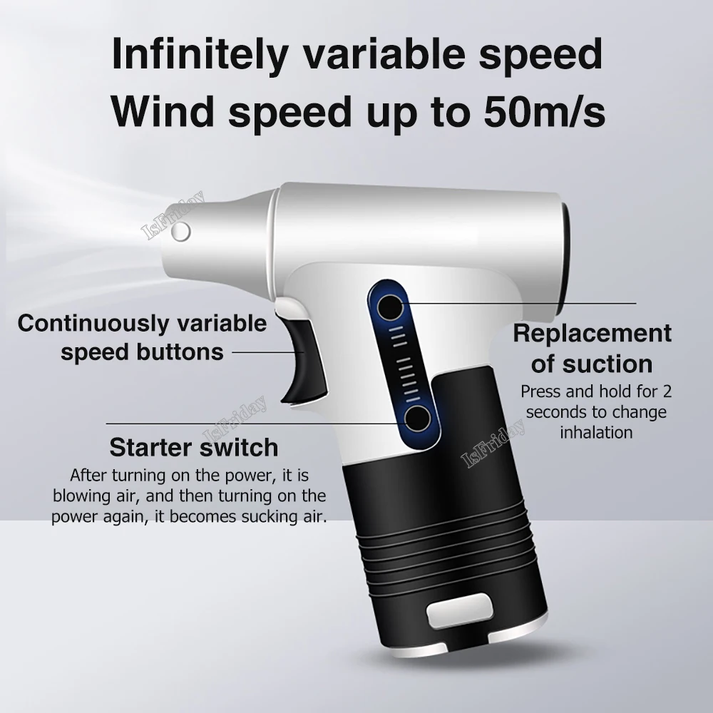 

130000RPM Brushless Turbo Jet Fan High Power Dust Blower Jet Dry Mini Vacuum Cleaner 3 Speed Blowing-Suction Handheld Air Blower