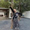 Loose Feeling Plaid Knife Pants Women Summer Hiphop Dancer Loose Drapey Long Trousers Comfortable Waistband Lazy Style