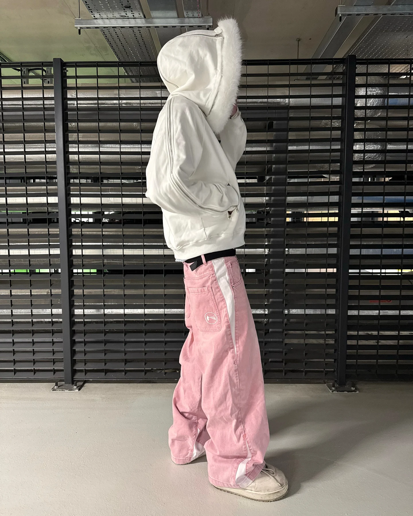 Y2K retro Harajuku Hip-Hop striped spliced loose jeans black pants men and women new high waist wide leg pants street jeans 5