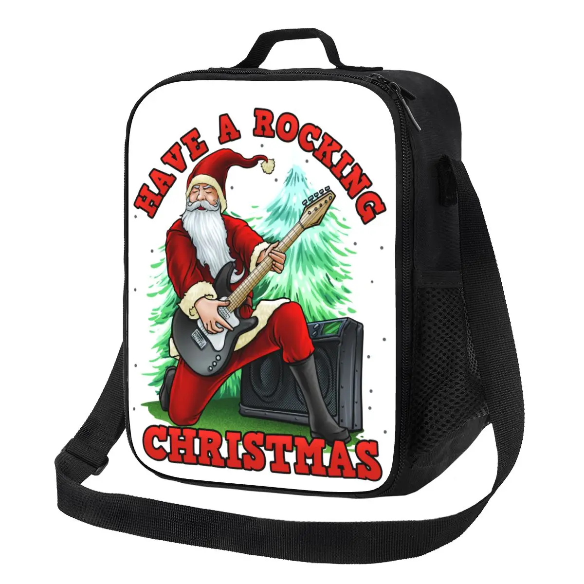 

Custom Cool Santa Claus Lunch Bag Men Women Cooler Warm Insulated Lunch Box for Student School